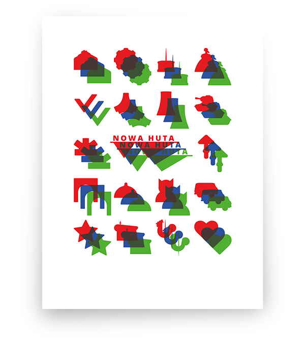 Nowa Huta pictogram icon poster